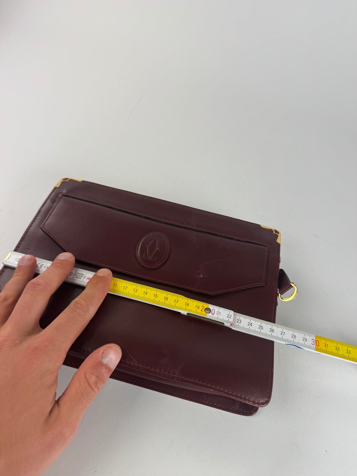 Vintage Cartier leather clutch burgundy
