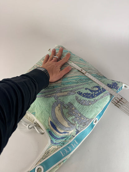 Vintage Emilio Pucci Abstract 2Way Bag white Blue