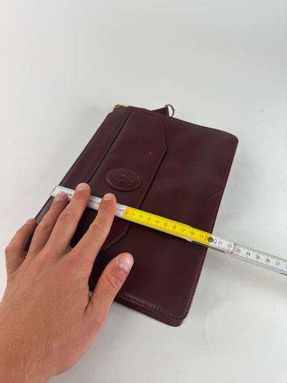 Vintage Cartier leather clutch burgundy