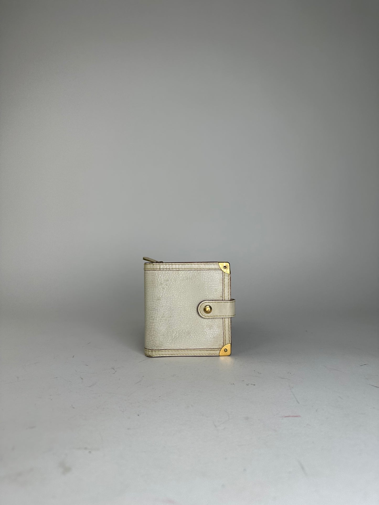 Vintage Louis Vuitton Suhali Compact Wallet Cream Goat Leather