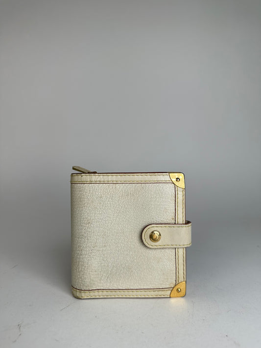 Vintage Louis Vuitton Suhali Compact Wallet Cream Goat Leather