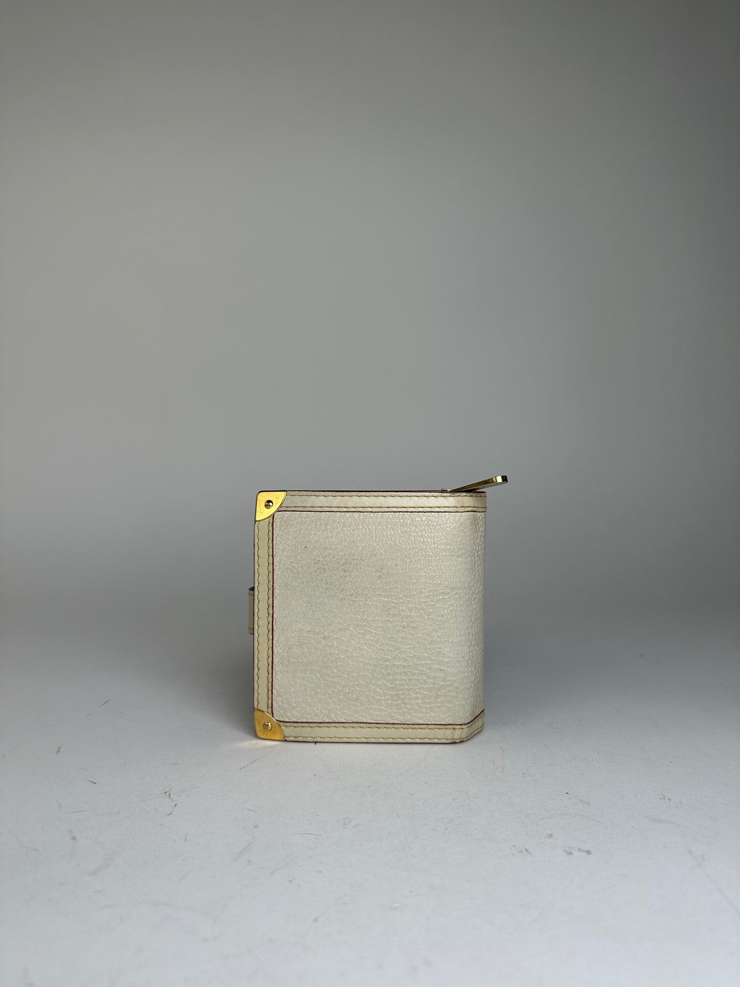 Vintage Louis Vuitton Suhali Compact Wallet Cream Goat Leather