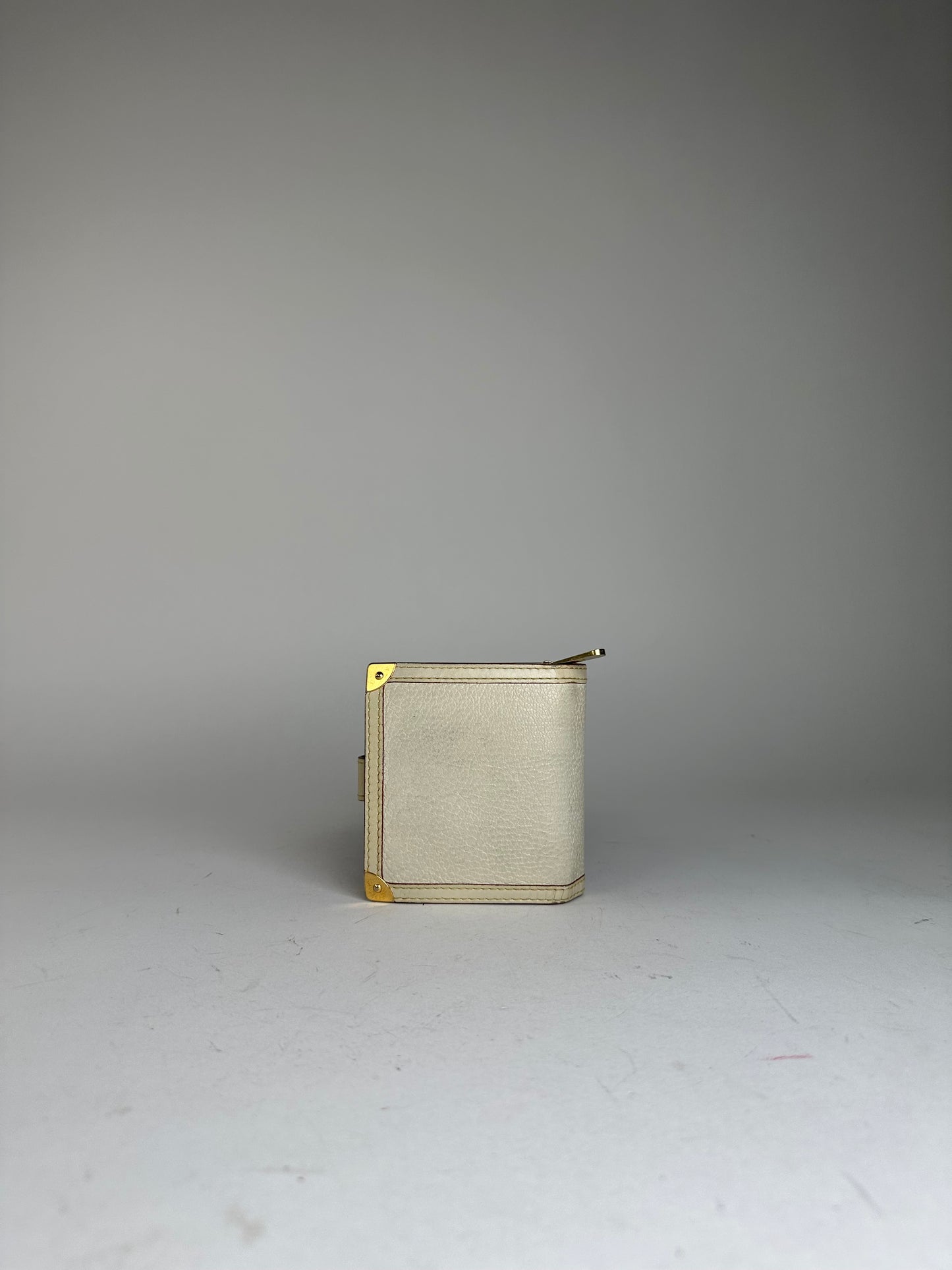 Vintage Louis Vuitton Suhali Compact Wallet Cream Goat Leather