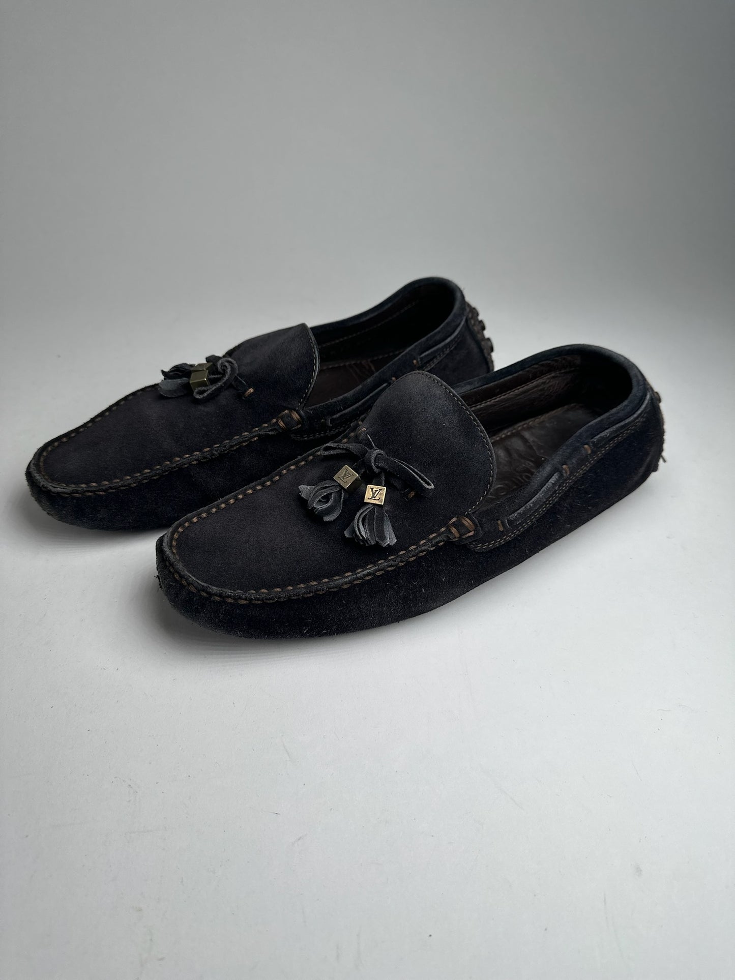 Vintage Louis Vuitton Suede Loafer black