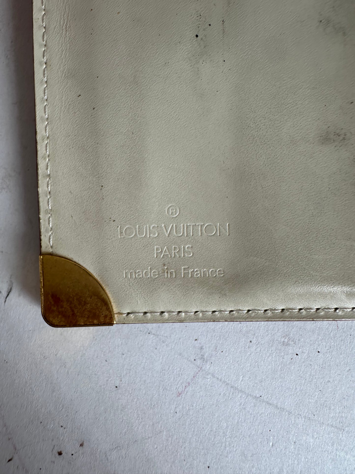 Vintage Louis Vuitton Suhali Compact Wallet Cream Goat Leather