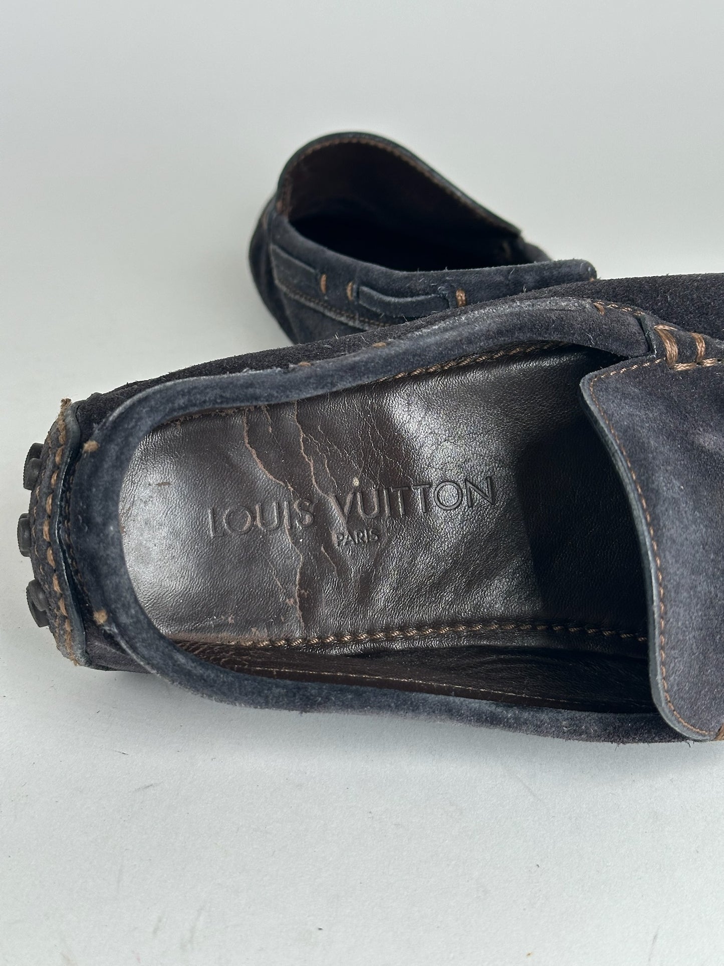 Vintage Louis Vuitton Suede Loafer black