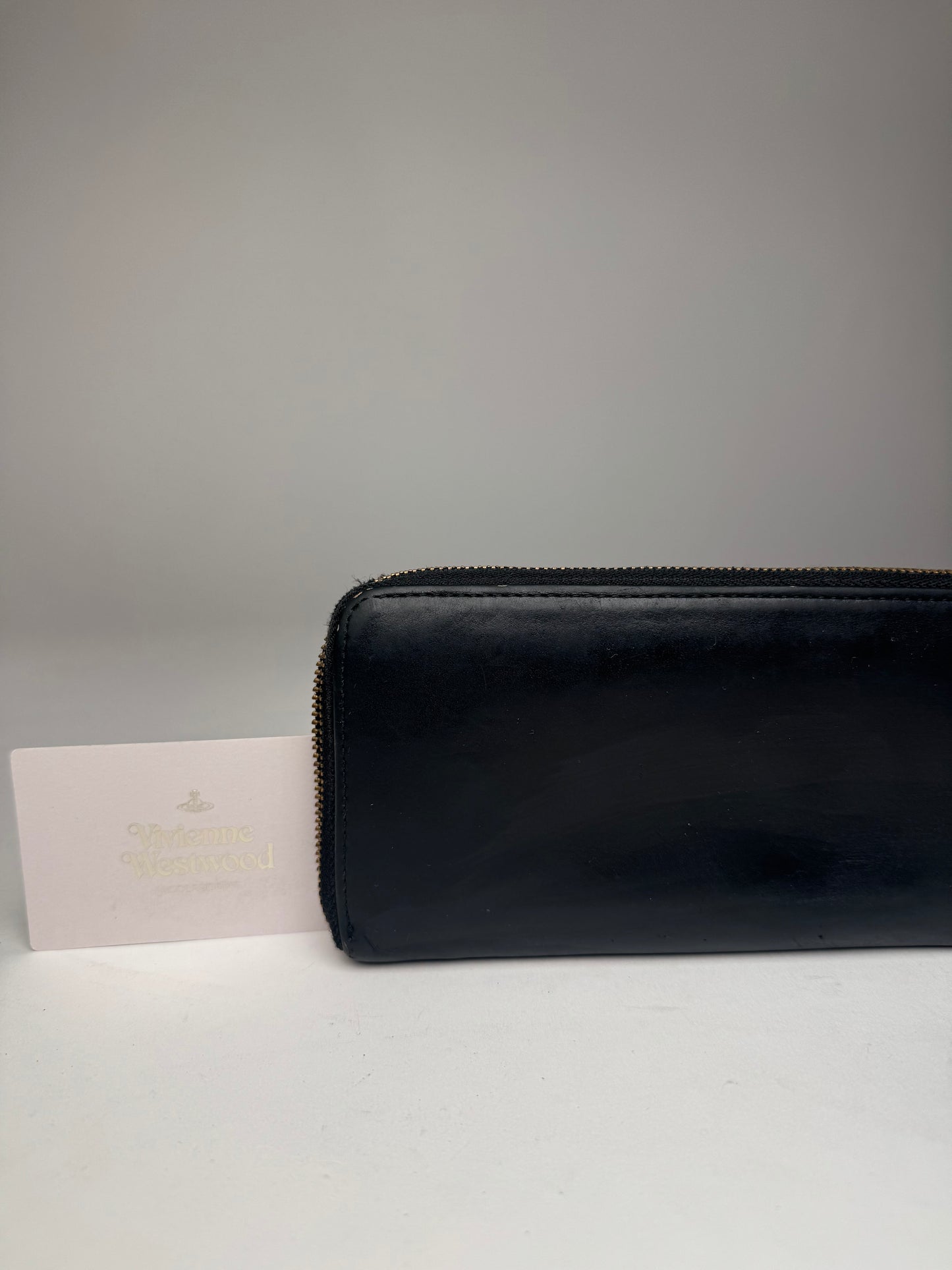 Vintage Vivienne Westwood Leather Zippy Wallet Black