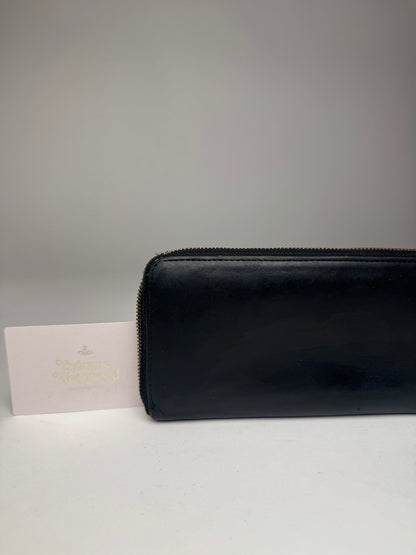 Vintage Vivienne Westwood Leather Zippy Wallet Black
