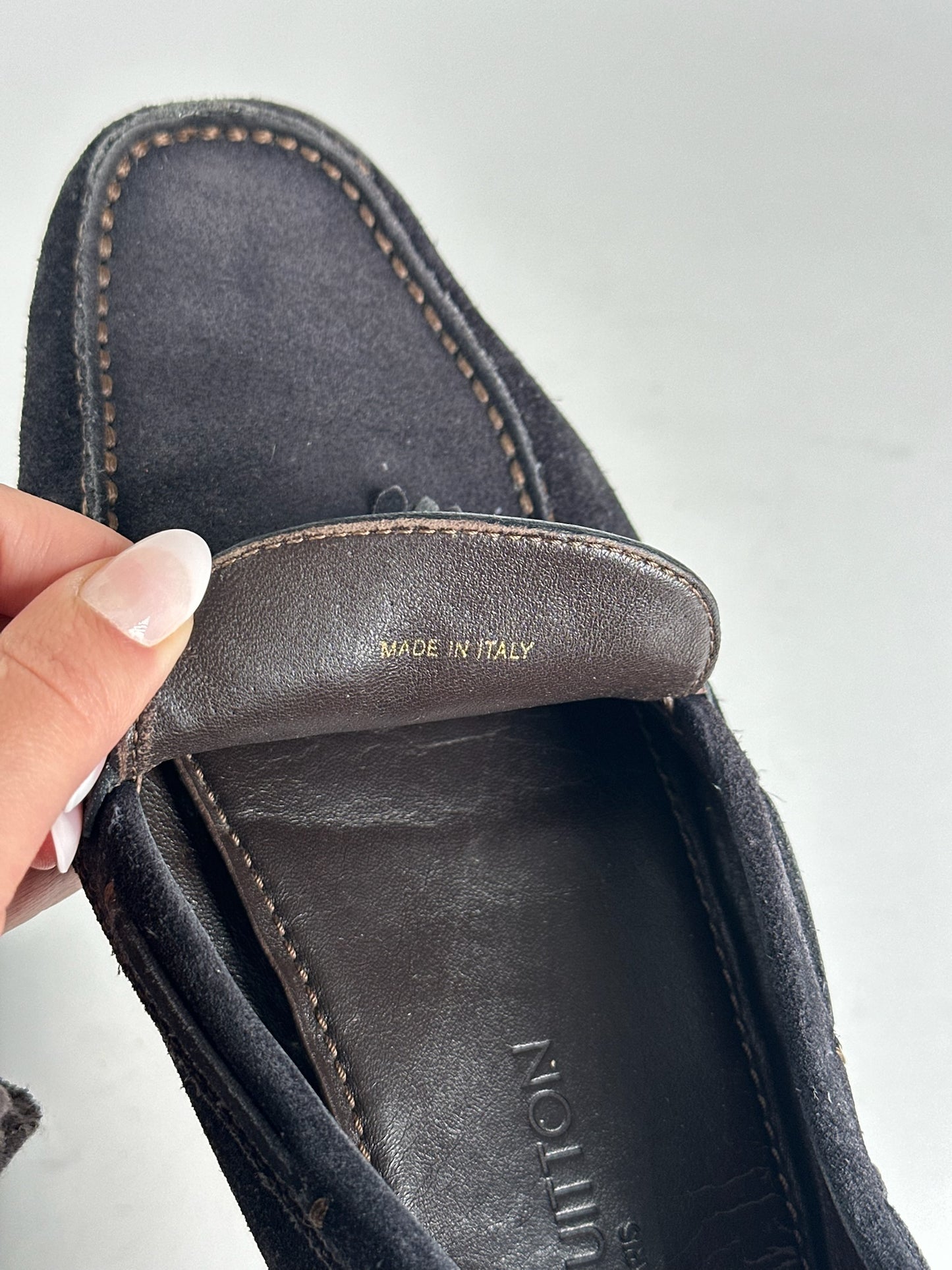 Vintage Louis Vuitton Suede Loafer black