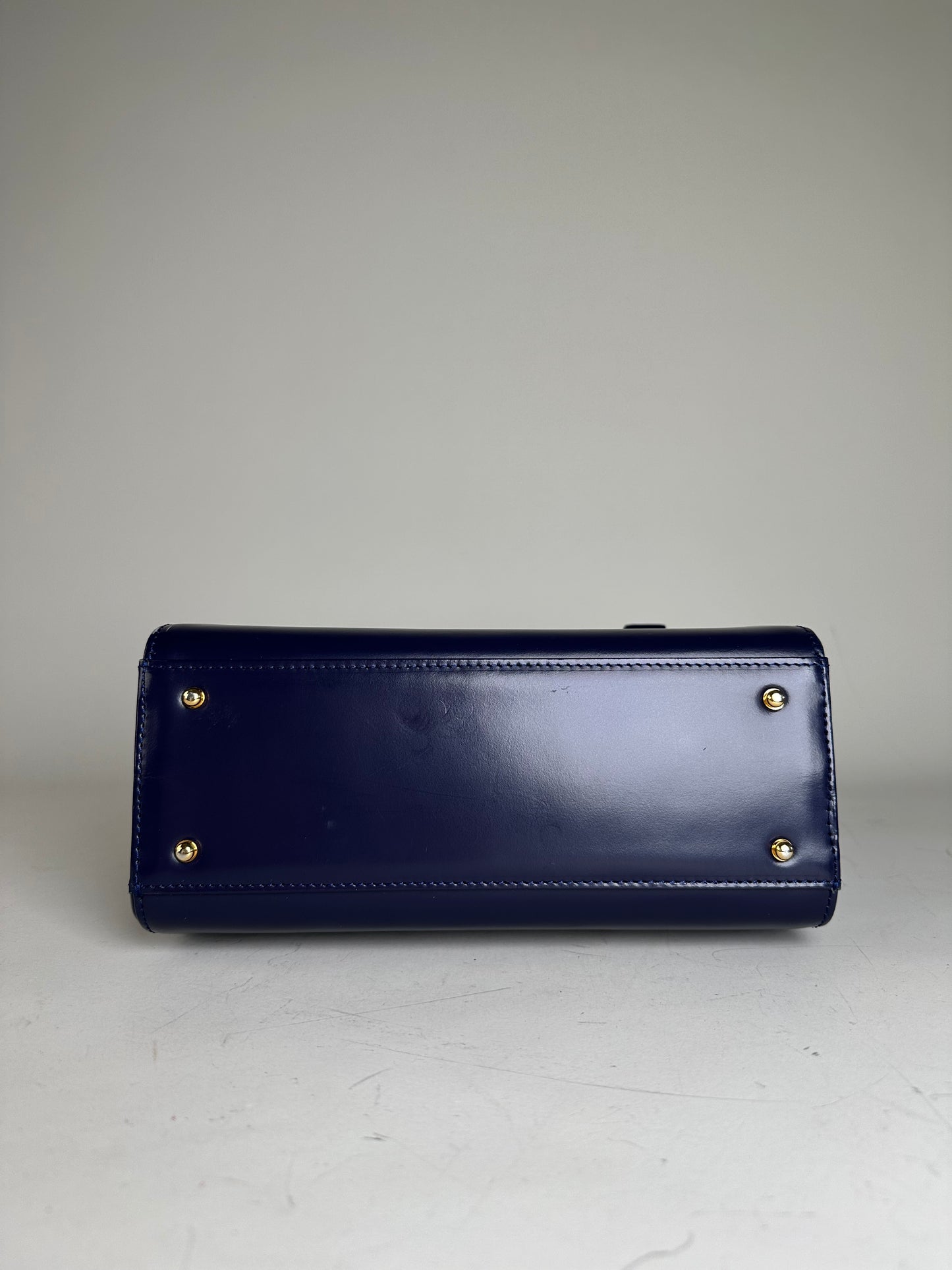 Vintage Givenchy 4G Logo Leather Bag Navy Gold