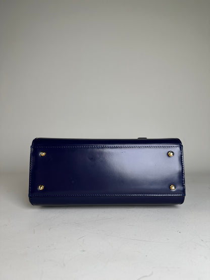 Vintage Givenchy 4G Logo Leather Bag Navy Gold