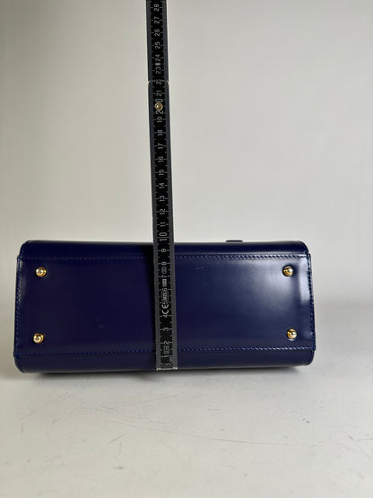 Vintage Givenchy 4G Logo Leather Bag Navy Gold