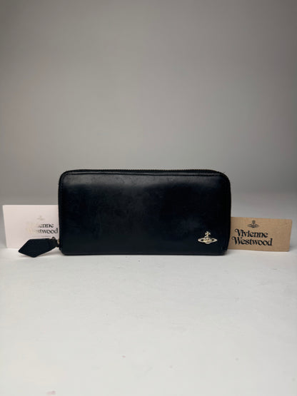 Vintage Vivienne Westwood Leather Zippy Wallet Black