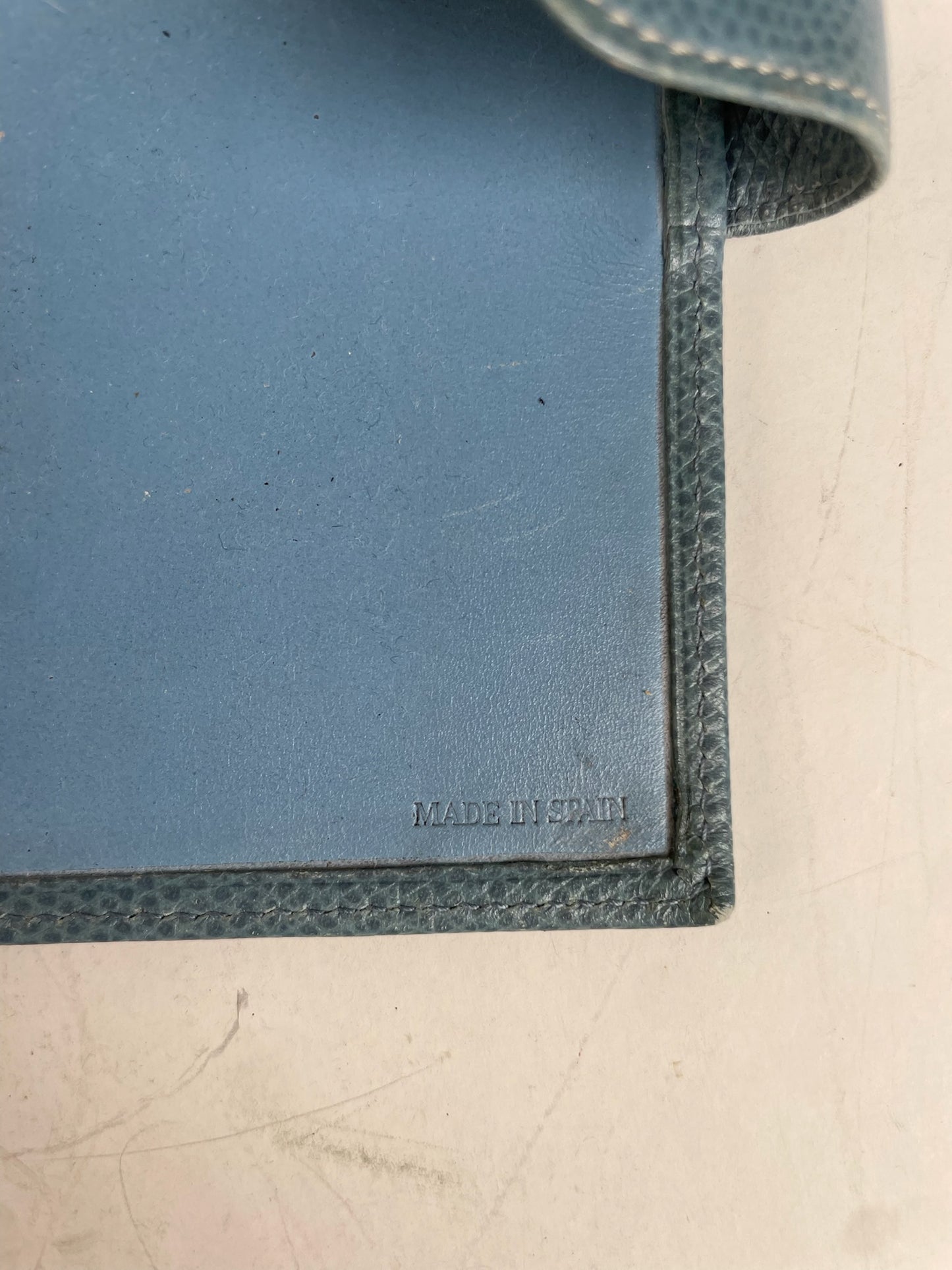 Vintage Loewe Leather Wallet Teal Gold Snap Early 2000s