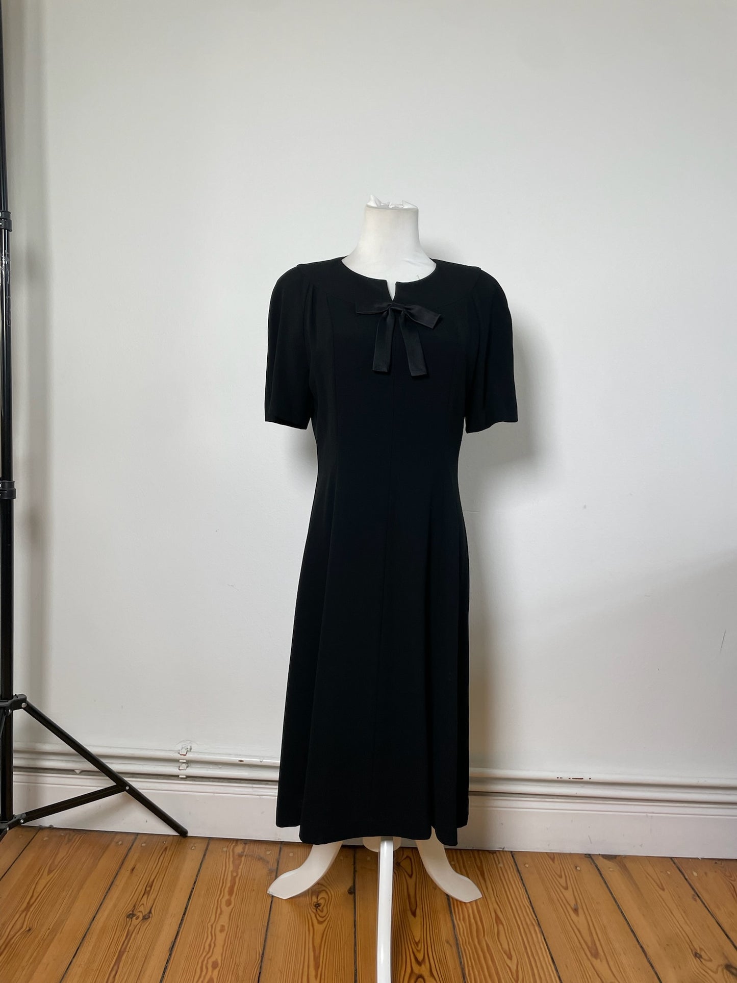 Vintage Givenchy Minimalist Black Dress Polyester Blend XXL