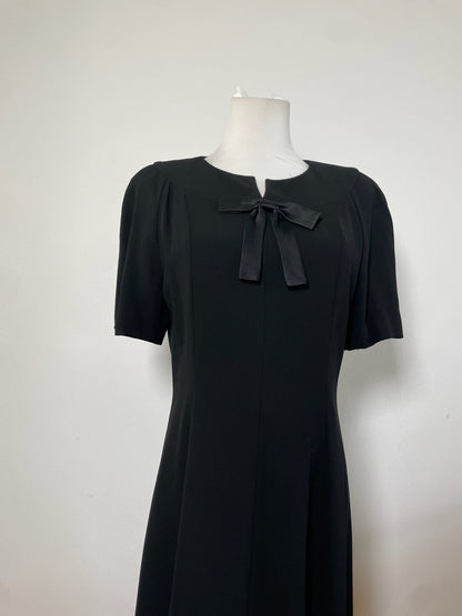 Vintage Givenchy Minimalist Black Dress Polyester Blend XXL