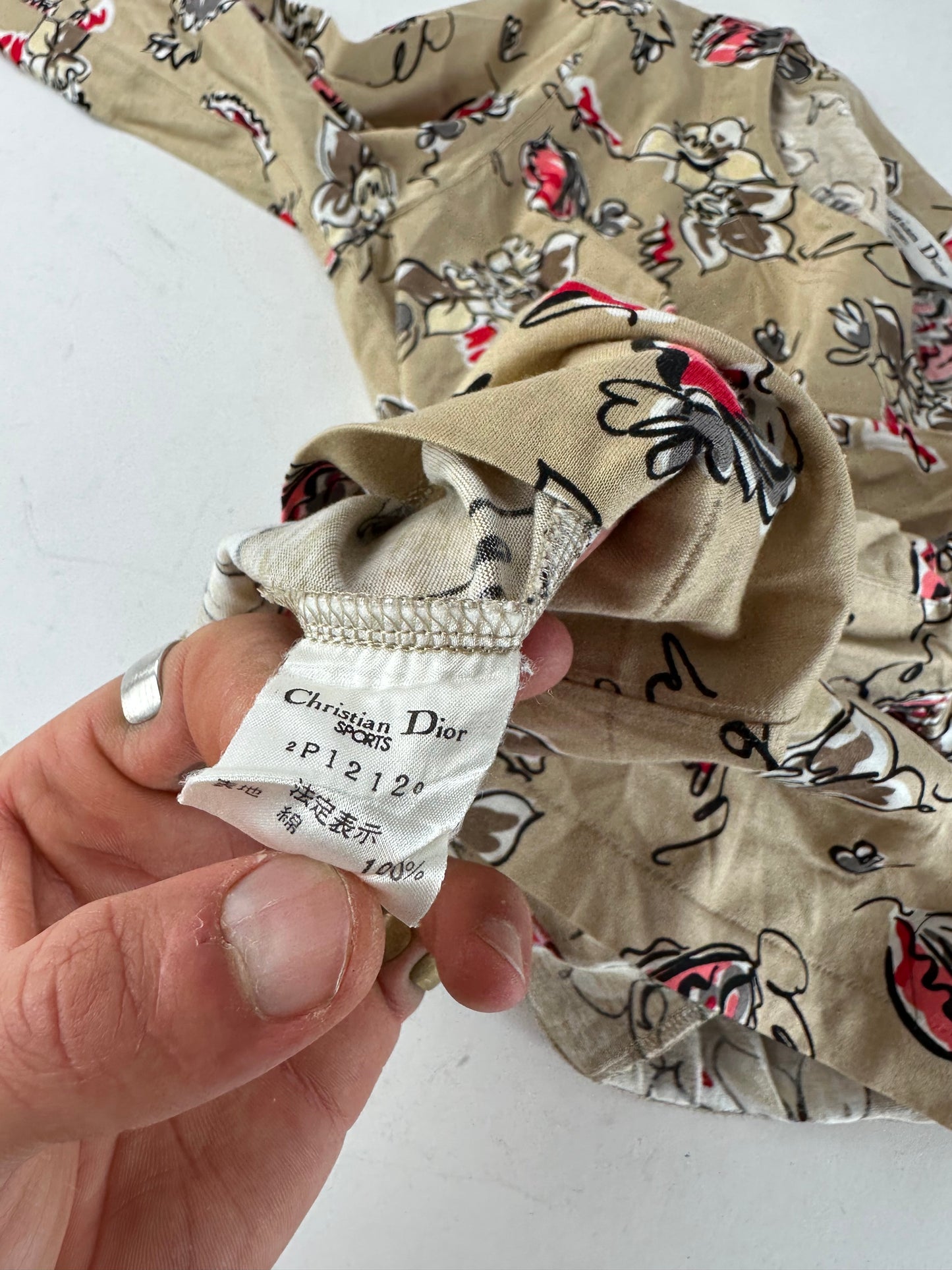 Vintage Dior Crewneck Sweater Gold Floral M