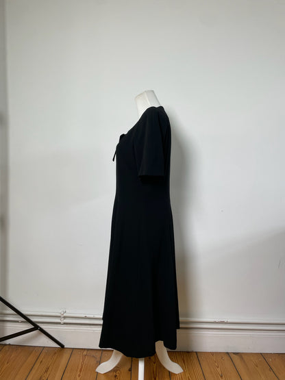 Vintage Givenchy Minimalist Black Dress Polyester Blend XXL