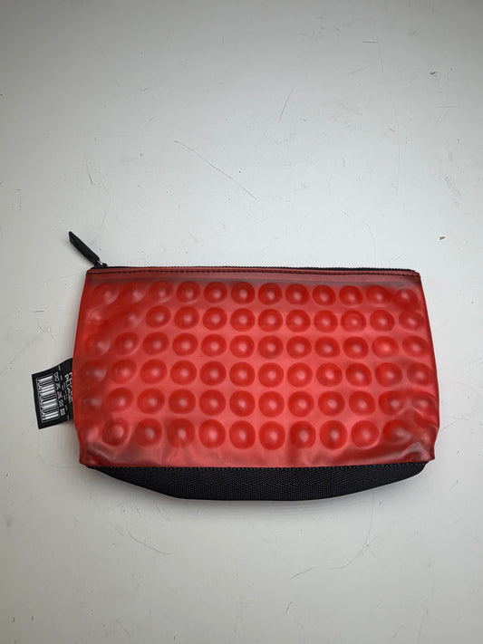 Vintage Issey Miyake Rubber Nylon Pouch Red Black Zip