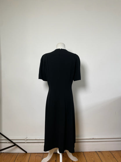 Vintage Givenchy Minimalist Black Dress Polyester Blend XXL