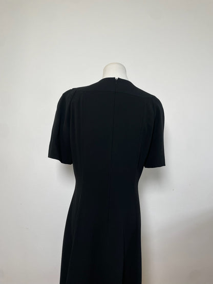 Vintage Givenchy Minimalist Black Dress Polyester Blend XXL