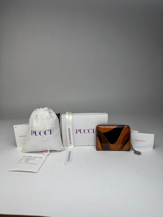 Vintage Emilio Pucci Card Holder Patent Leather Multicolor