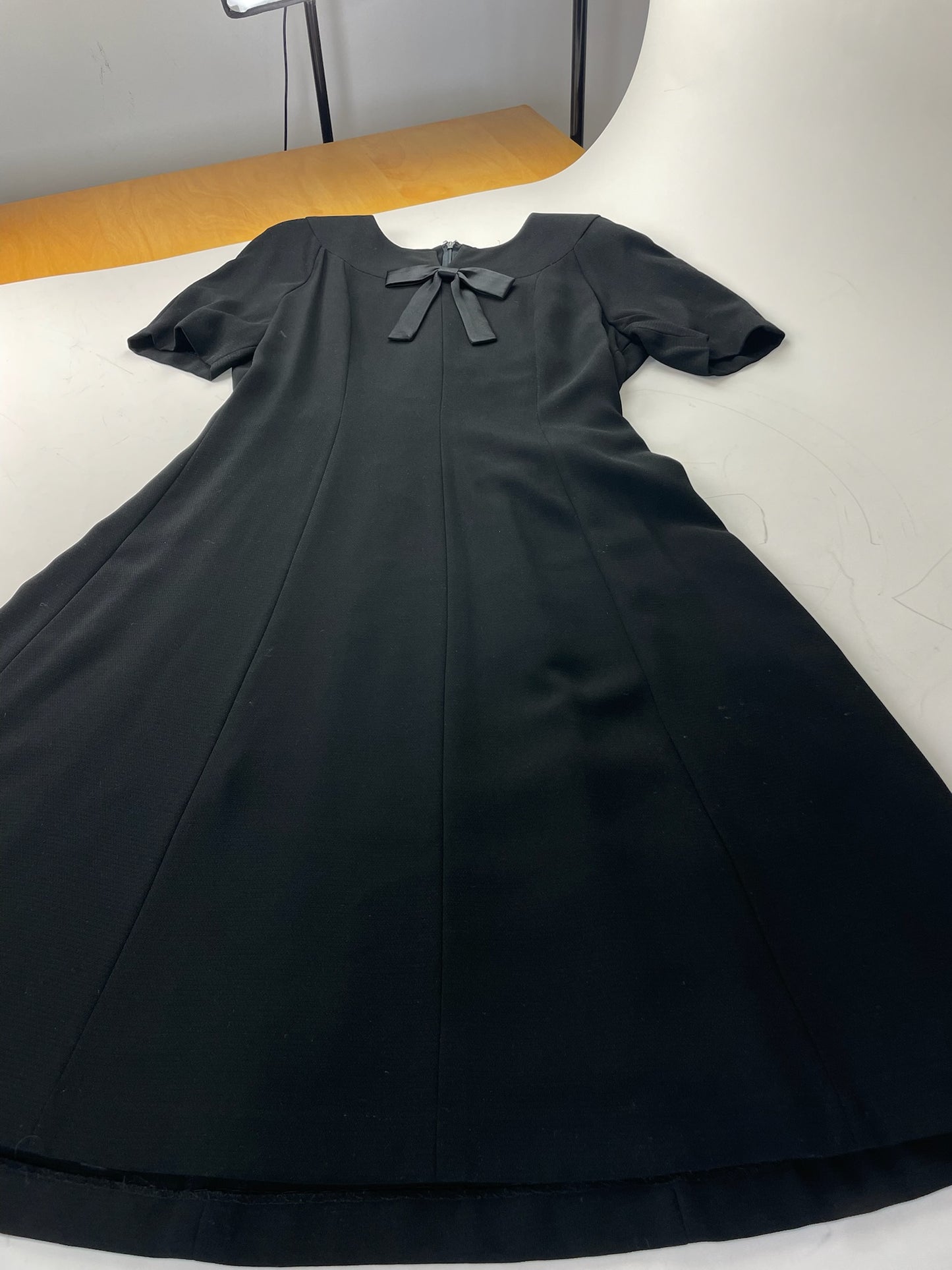 Vintage Givenchy Minimalist Black Dress Polyester Blend XXL