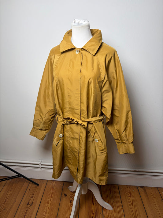 Vintage Salvatore Ferragamo Mustard Yellow Raincoat Late 1980s XS