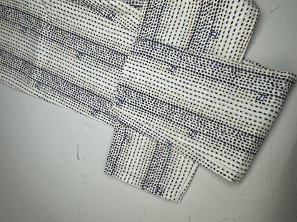 Vintage Fendi Printed Cotton Trousers White Navy XS