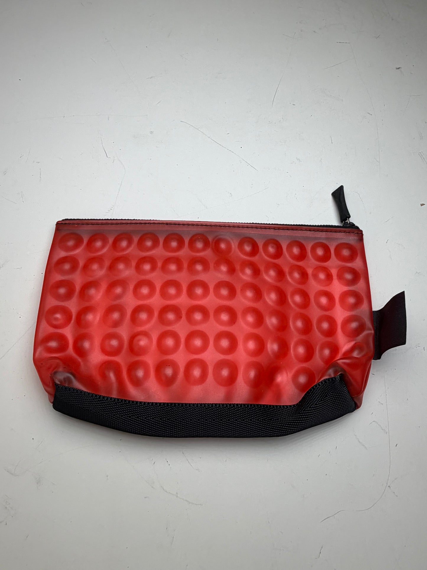Vintage Issey Miyake Rubber Nylon Pouch Red Black Zip