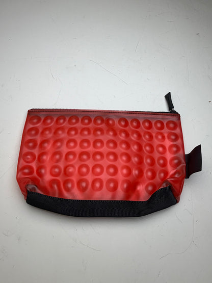 Vintage Issey Miyake Rubber Nylon Pouch Red Black Zip