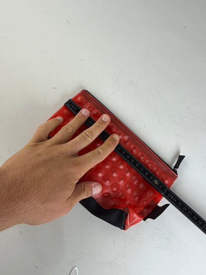 Vintage Issey Miyake Rubber Nylon Pouch Red Black Zip
