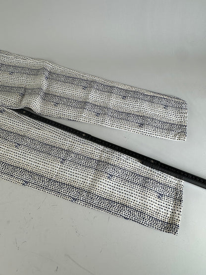 Vintage Fendi Printed Cotton Trousers White Navy XS