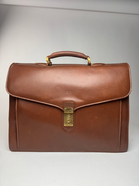 Vintage Balenciaga Leather Briefcase brown