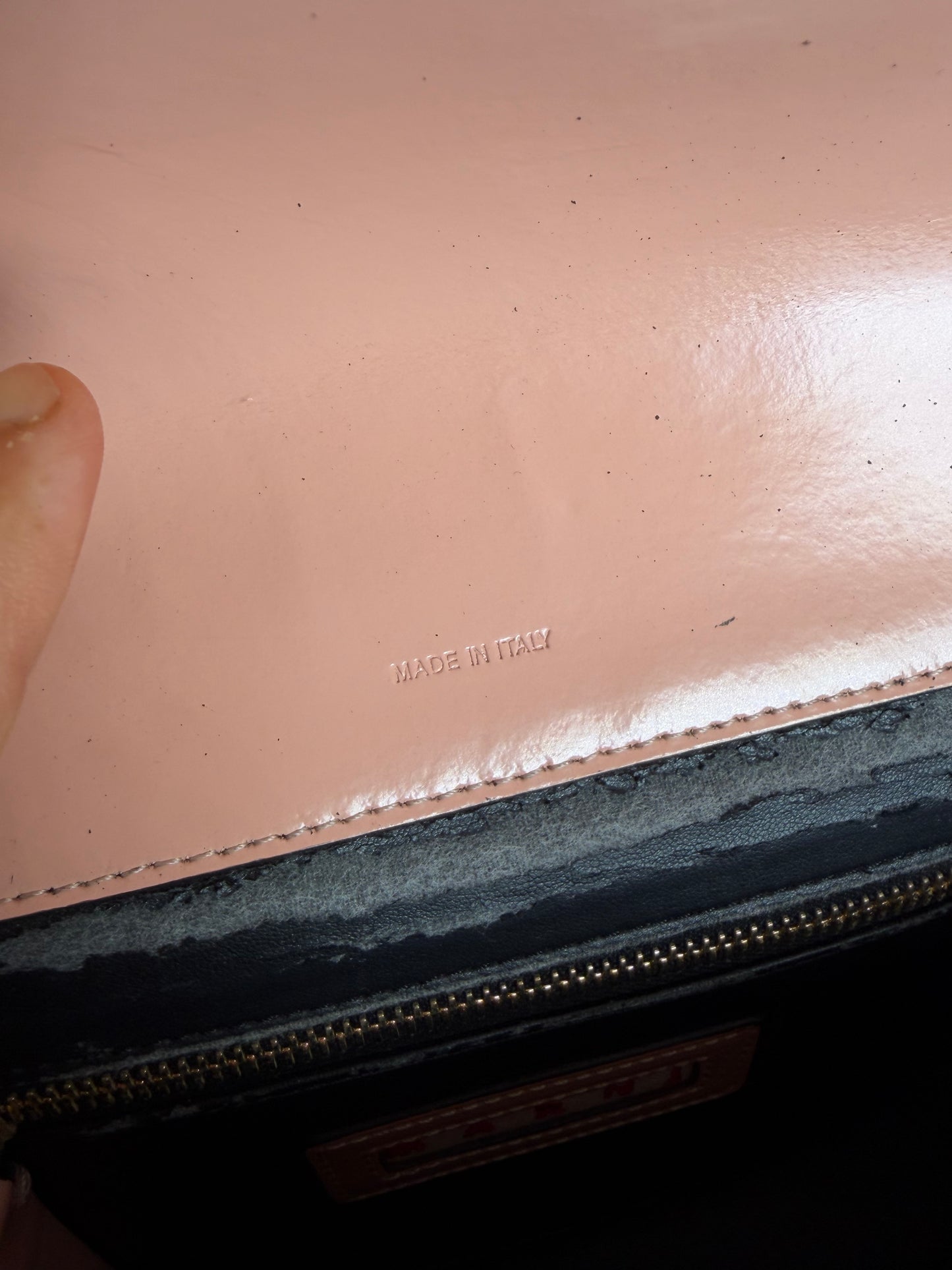 Vintage Marni Leather Shoulder Bag Pink Orange Cream