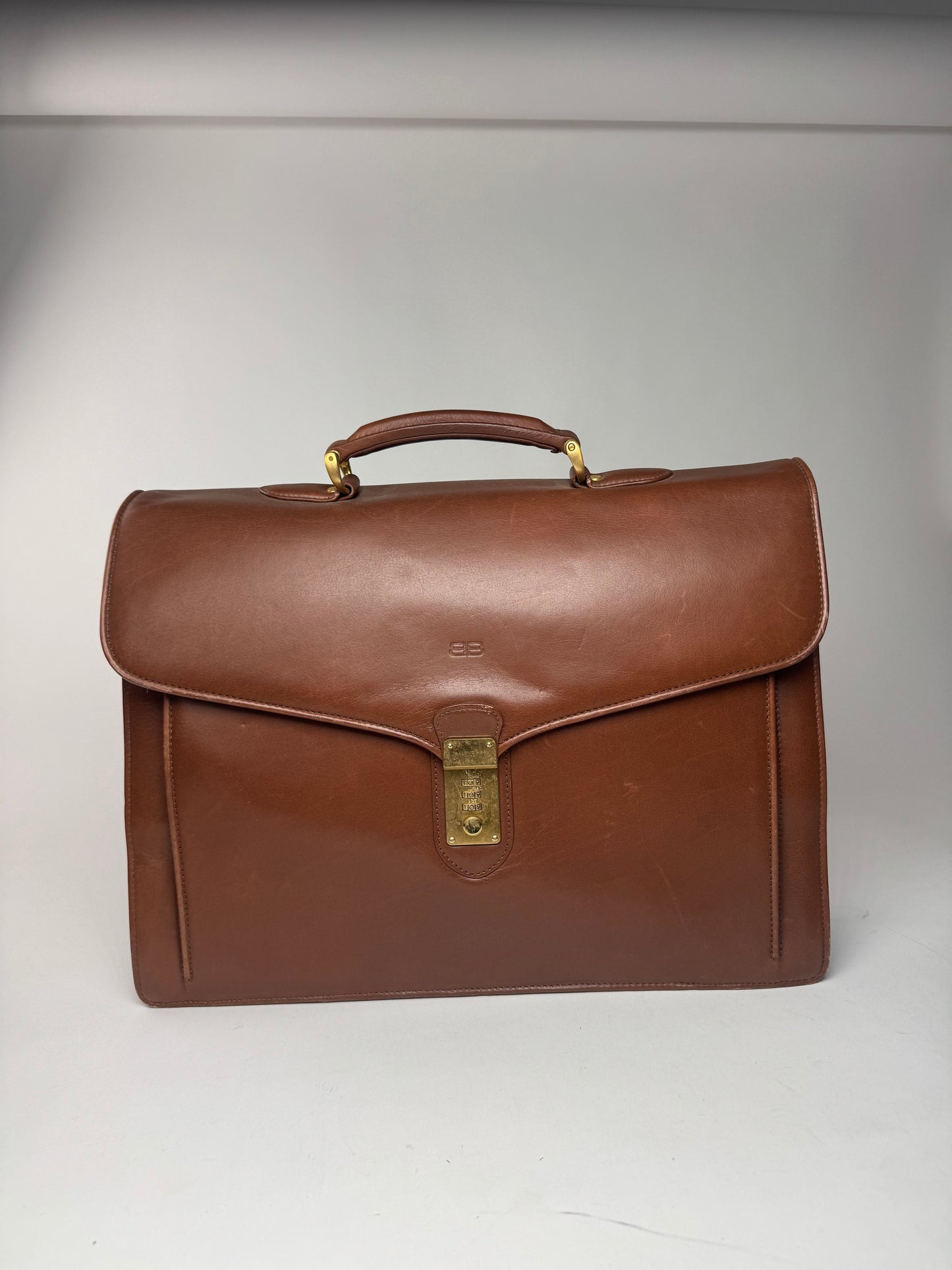 Vintage Balenciaga Leather Briefcase brown