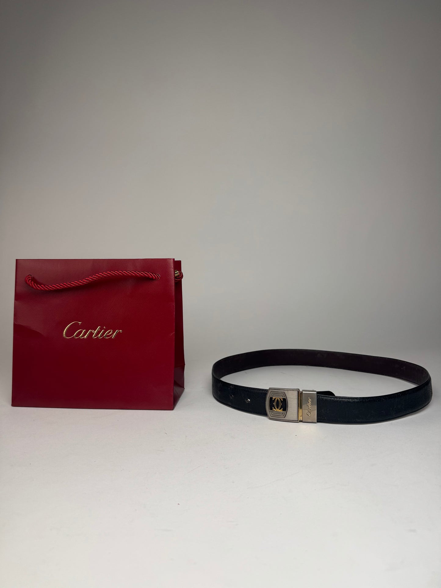 Vintage Cartier Leather Belt Black