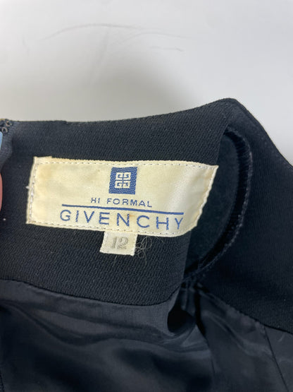Vintage Givenchy Minimalist Black Dress Polyester Blend XXL