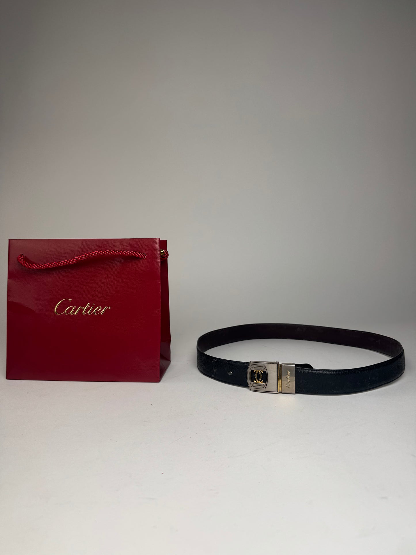 Vintage Cartier Leather Belt Black
