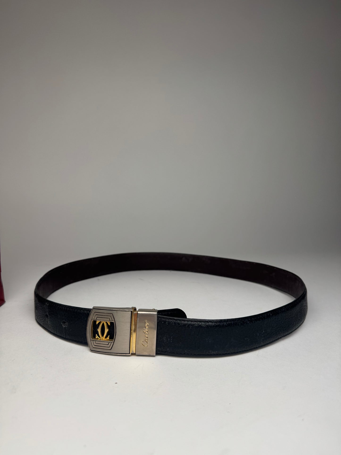 Vintage Cartier Leather Belt Black