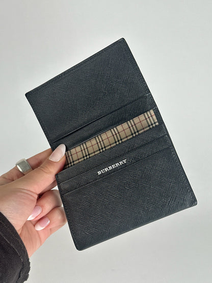 Vintage Burberry Leather Card Holder black