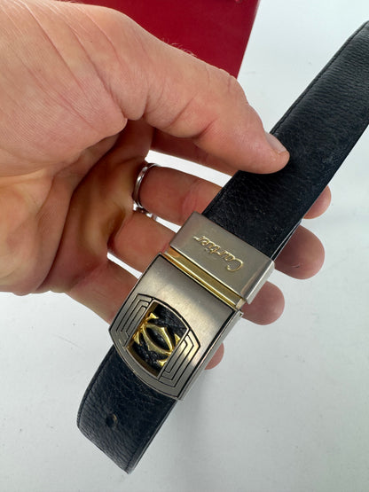 Vintage Cartier Leather Belt Black