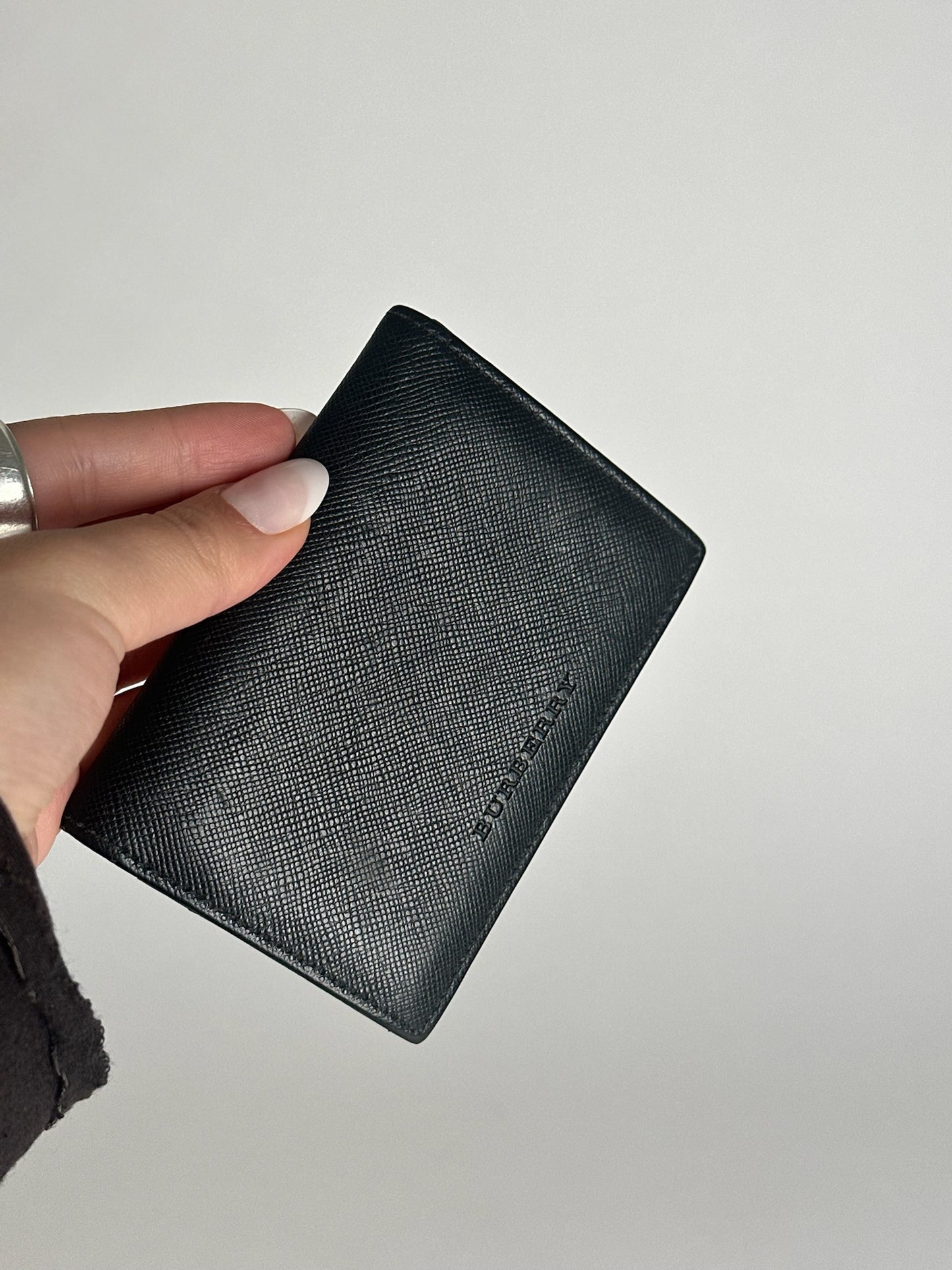 Vintage Burberry Leather Card Holder black