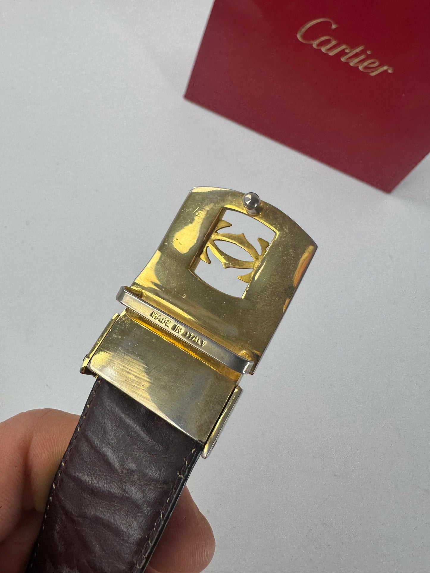 Vintage Cartier Leather Belt Black