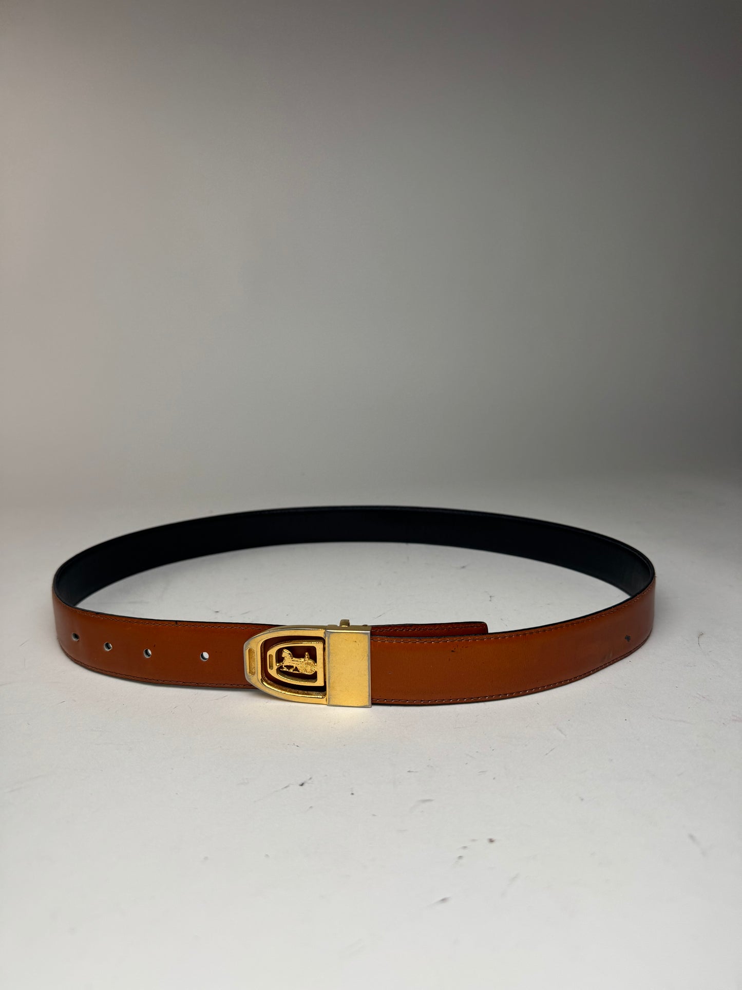 Vintage Celine Paris Leather Belt red