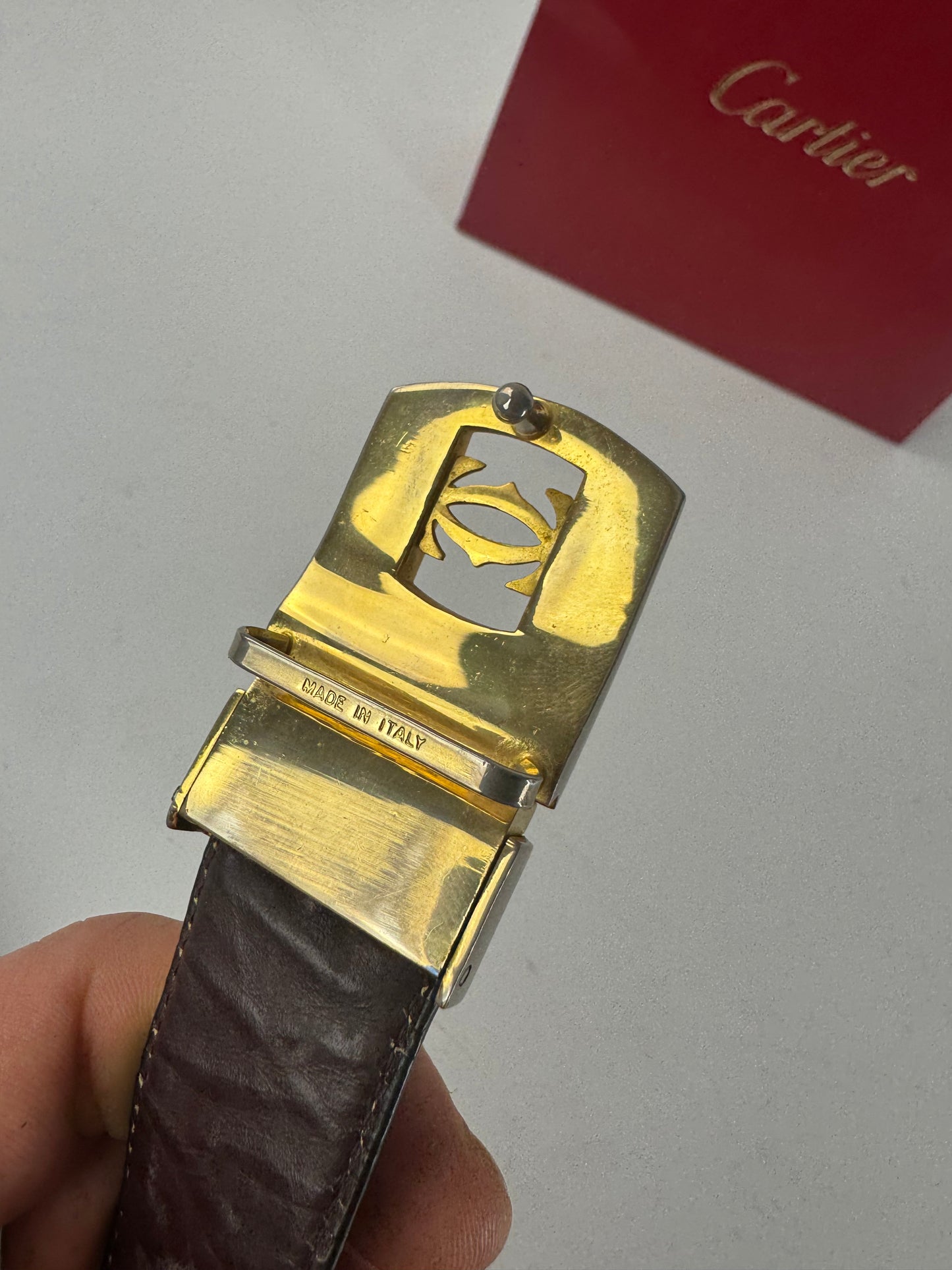Vintage Cartier Leather Belt Black