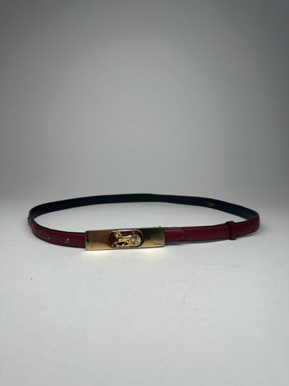 Vintage Celine Paris Leather Belt burgundy