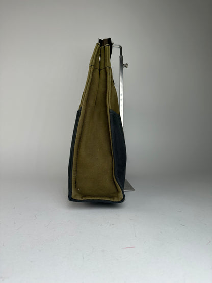 Vintage Hermès Fourre Tout Canvas Tote Khaki Black