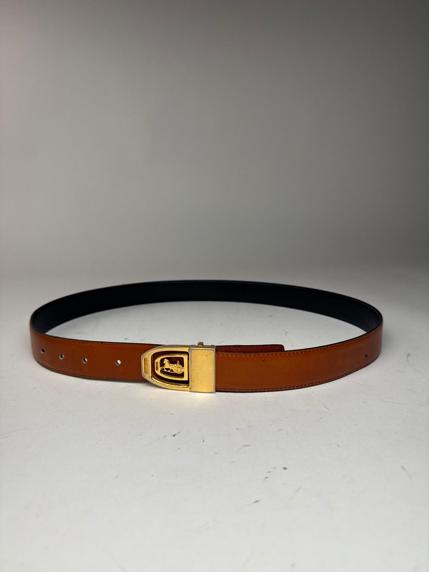 Vintage Celine Paris Leather Belt red