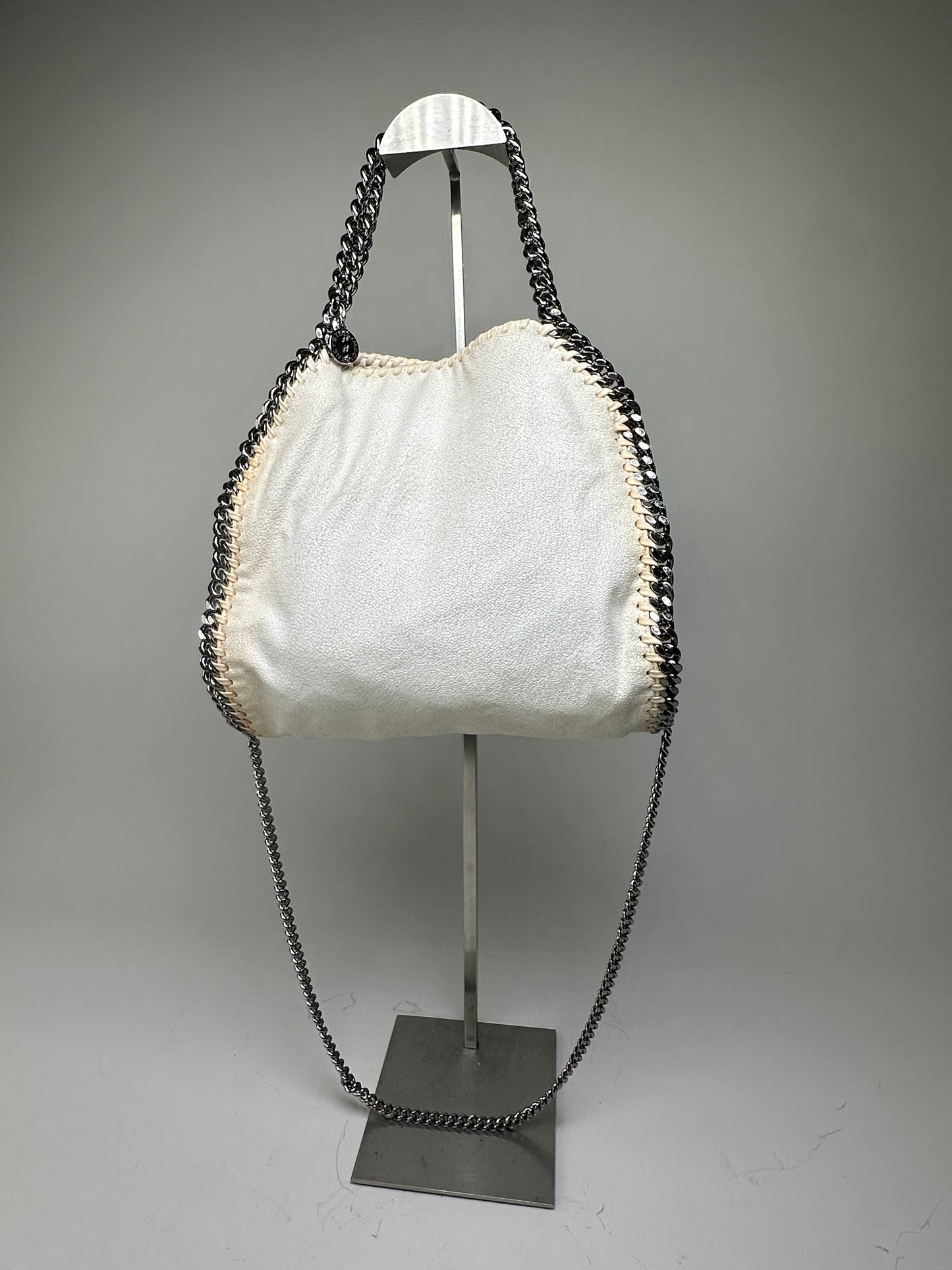 Vintage Stella Mc Cartney 2way Chain Strap Tote Bag White Beige